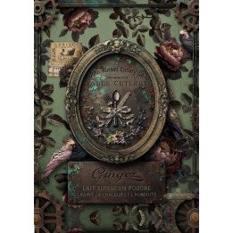 Papel de Arroz Vintage Libélula e Flores