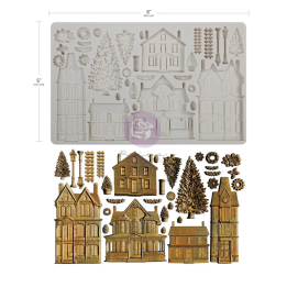 Moldes decorativos Winter Town de 5x8 pulgadas
