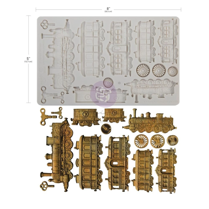 Moldes decorativos Steampunk Express de 5x8 pulgadas