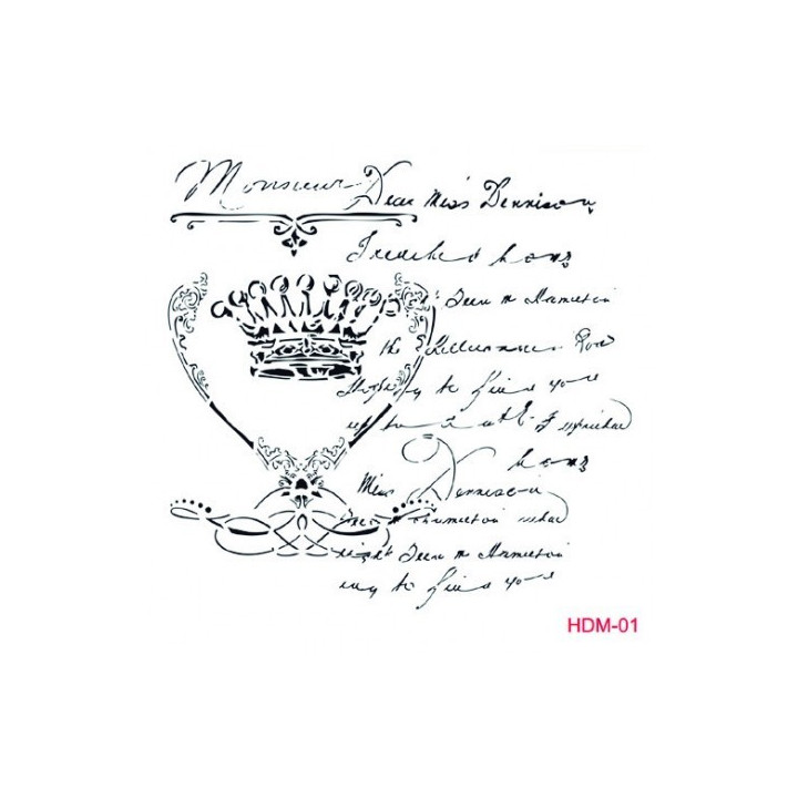 Stencil TEXTO CORONA 25x25cm