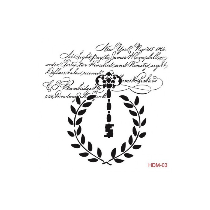 Stencil TEXTO LLAVE 03 25x25cm