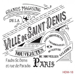 Stencil VILLE DE SAINT DENIS 18 25x25cm