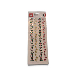 Tira adhesiva decorativa de Navidad con strass, 25 x 1,5 cm (4 unidades)