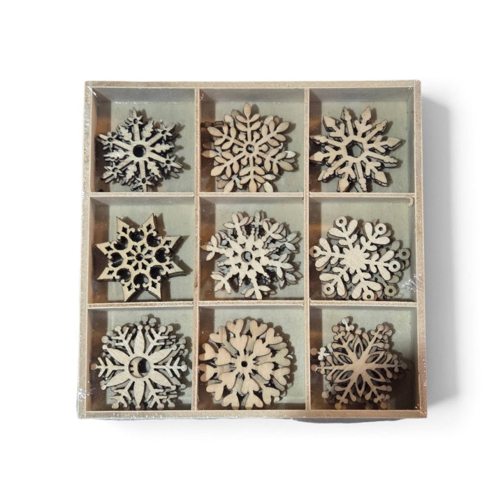 copy of Caixa Siluetas Madeira con forma de caravel de neve (3 cm)