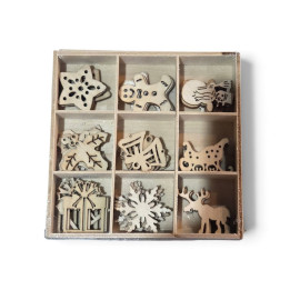 Cópia de Cópia de Caixa Silhuetas de Madeira com formato de floco de neve (3 cm)