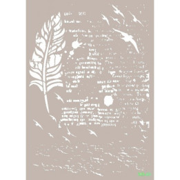 Stencil Mixed Media 069 PLUMA Y TEXTO.**