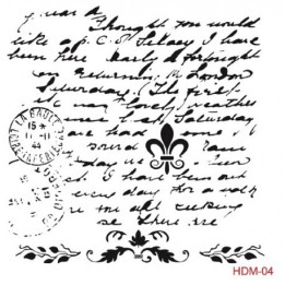 Stencil TEXTO FLOR DE LIS 04 25x25cm.*