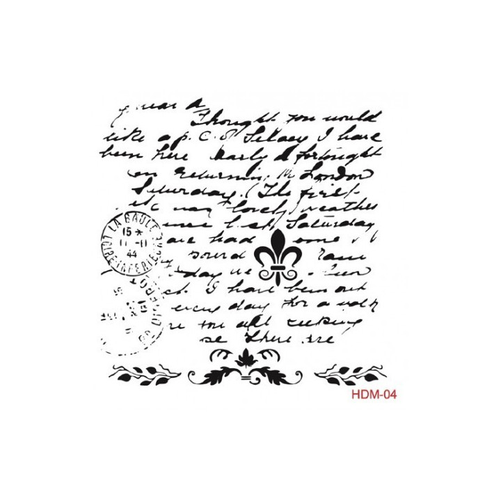 Stencil TEXTO FLOR DE LIS 25x25cm