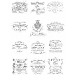 Papel De Arroz 37 Fondo PLATA SELLOS VINTAGE