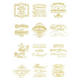 Papel De Arroz 36 Fondo ORO SELLOS VINTAGE
