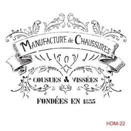 Stencil MANUFACTURE DE CHAUSSURES 22 25x25cm