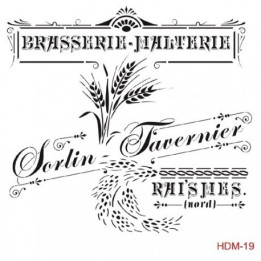 Stencil BRASERIE MALTERIE 19 25x25cm