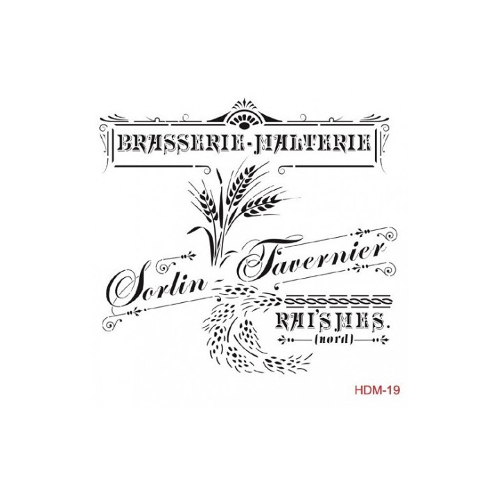 Stencil BRASERIE MALTERIE 19 25x25cm