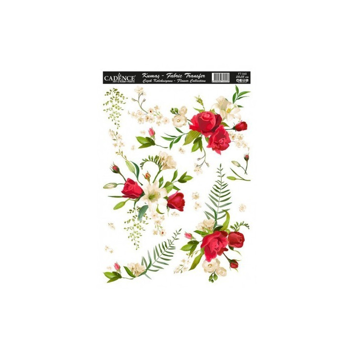 FT040 Transfer TELA Flowers 25x35