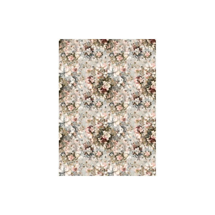 Papel De Arroz FLORES FONDO CLARO
