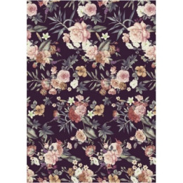 Papel De Arroz FLORES FONDO OSCURO