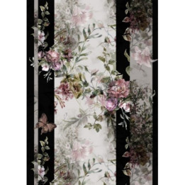 Papel De Arroz FLORES FRANJA NEGRA