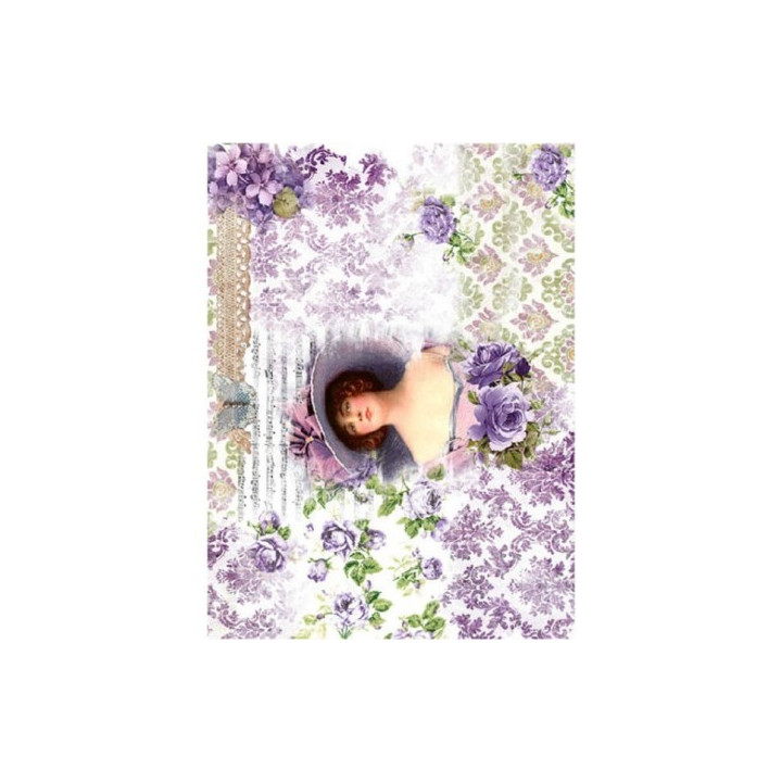 Papel De Arroz RETRATO Y VIOLETAS