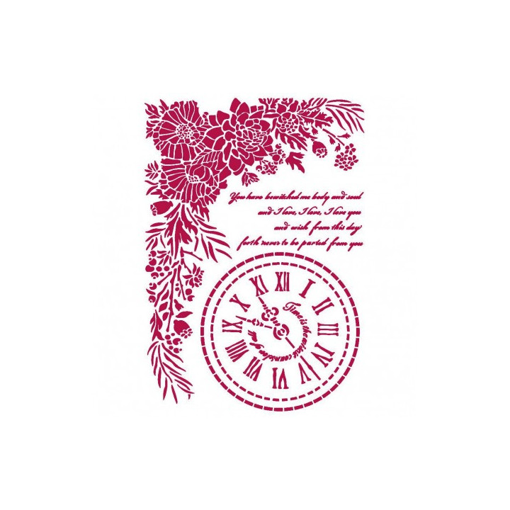 Stencil A4 Romantic Journal mira Stamperia